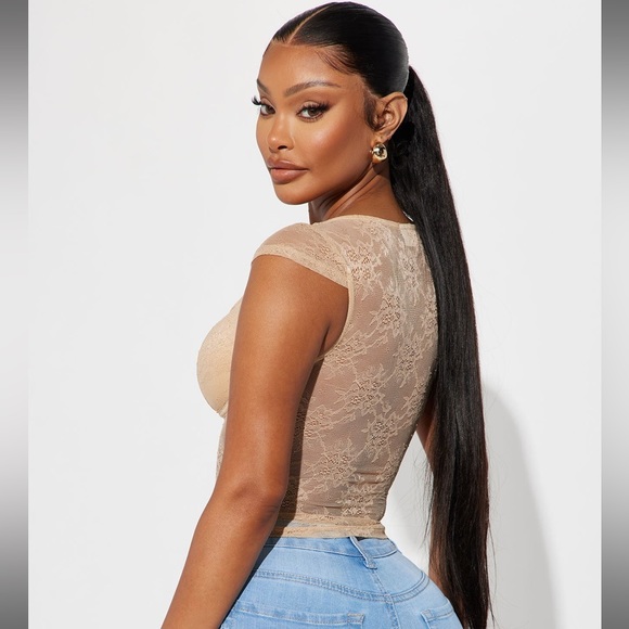 Beige Lace Top - Size XL - Picture 2 of 4